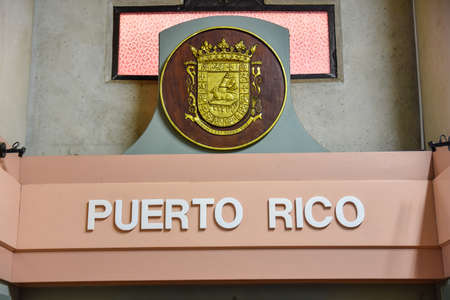 SANTO DOMINGO, DOMINICAN REPUBLIC - JANUARY 30, 2016: Portorican Stand. Museum inside the Lighthouse of Christopher Columbus.のeditorial素材