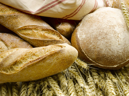 bread on golden wheat