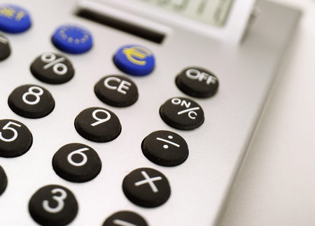 close-up of numbers from calculator
