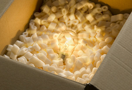 brigh light in a boxの写真素材