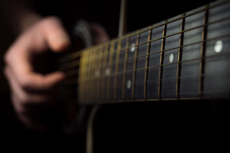 Close up of an guitar beingの写真素材