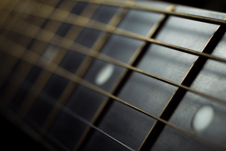 Acoustic guitar Strings backgroundの写真素材