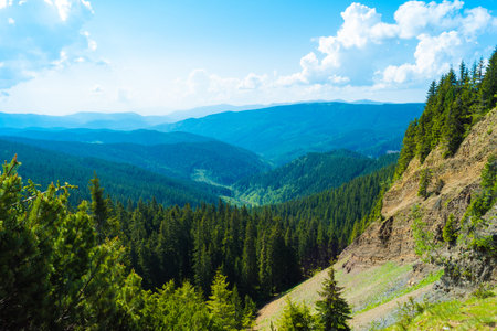 mountain hills beautiful mountain landscape, hiking in the mountainsの写真素材