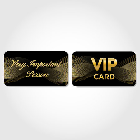 Black VIP card with gold abstract pattern. Vector illustration.のイラスト素材