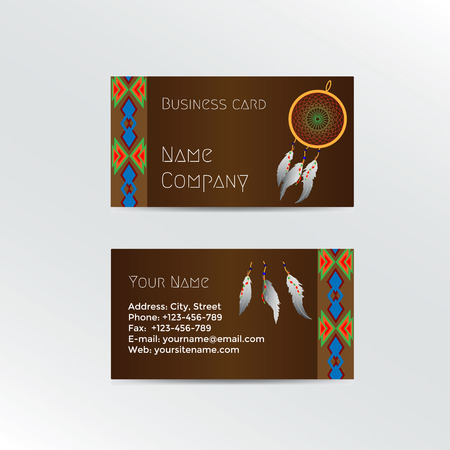 Ethnic Business Card. Vector Illustration EPS 8のイラスト素材