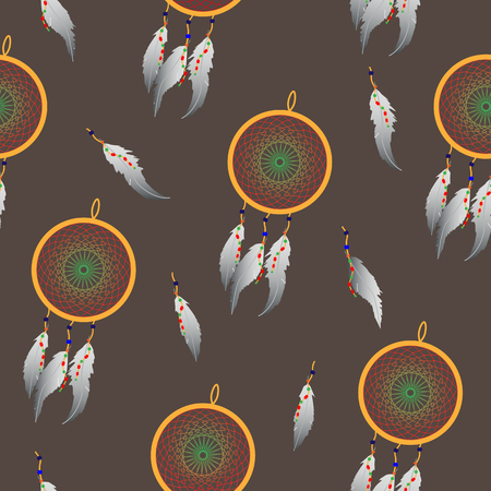 Pattern Indian Dream catcher. Vector illustration EPS 8のイラスト素材