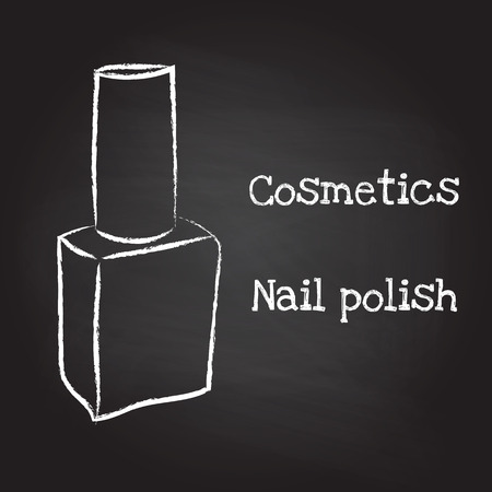 Nail polish painted with chalk on blackboard. Vector illustration EPS10のイラスト素材