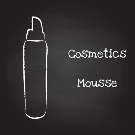 Mousse painted with chalk on blackboard. Vector illustration EPS10のイラスト素材