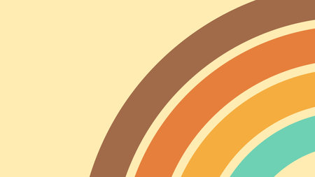 Groovy line wave rainbow abstract retro style background Abstract groovy retro style background with line rainbowのイラスト素材