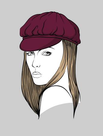 Woman with capのイラスト素材