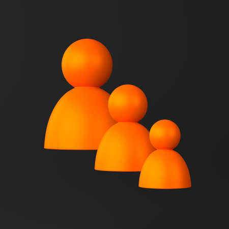 Colleagues icon on blackの写真素材