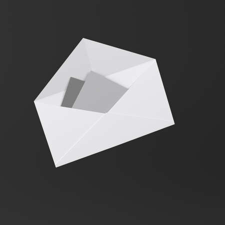 Envelope with letter icon on black の写真素材