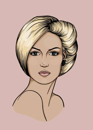 Face of a light haired womanのイラスト素材