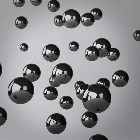 Abstract gray background made of black spheres  の写真素材