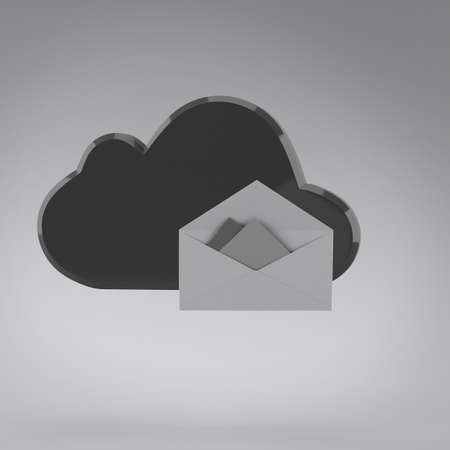 Cloud computing internet security concept and envelopeの写真素材