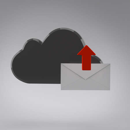 Cloud computing internet security concept and envelopeの写真素材