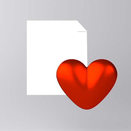 Paper and heart iconの写真素材