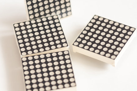 8x8 led matrix. Led matrix composition on isolated white background.
