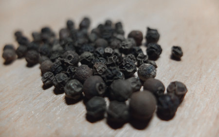 Black pepper zoomed in on and close up textureの写真素材