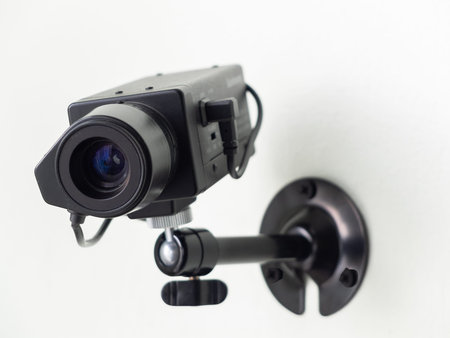 Close-up of the CCTV security cameras