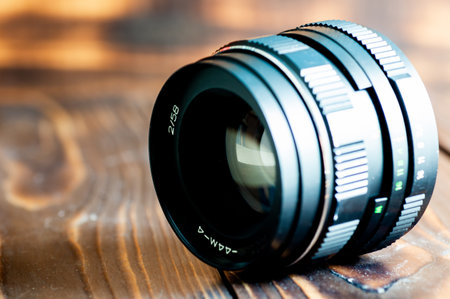 Vintage lens close-up, detailsの写真素材