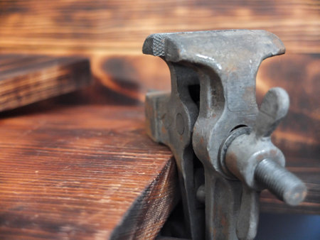 Iron vise close-upの写真素材