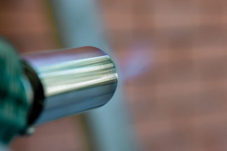 Close-up of gas burner nozzles