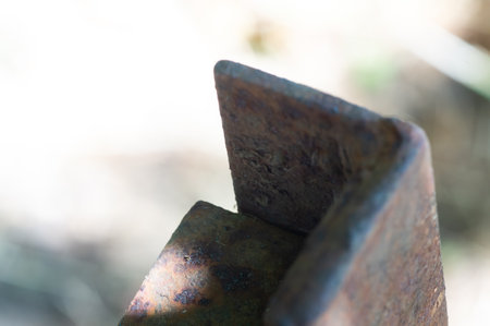 rusty metal corner close-upの写真素材