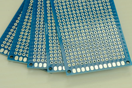 Electronic circuit board isolated on white background