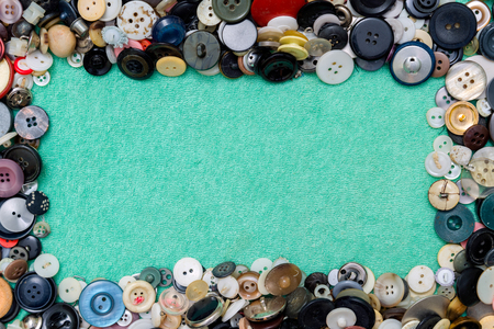 button background still life with space for type, sewing, crafts,の写真素材