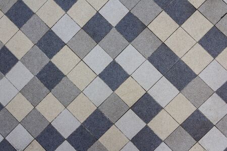 Pool tile mosaic pattern. Puzzle pavement background. Abstract ceramic brick pattern. Shower surface textureの写真素材