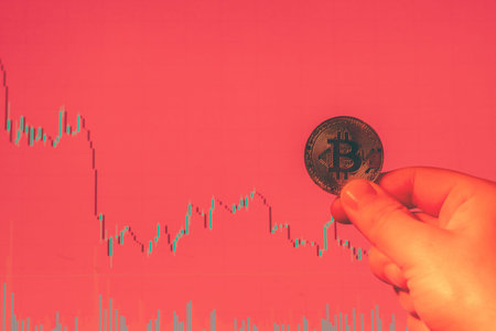 Bitcoin and crypto market crash. Economic downturn and big selling pressure. Global recession,...