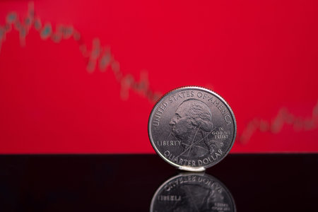 Dollar stock market crash. Economic downturn and big selling pressure. Global recession, financial...