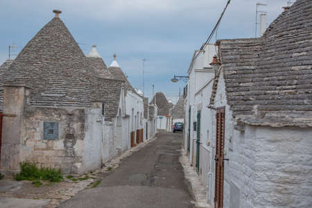 Traditional trullo dwellings in Alberobello, Italyの写真素材