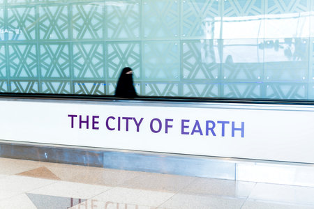 Muslin woman in Jeddah airportのeditorial素材