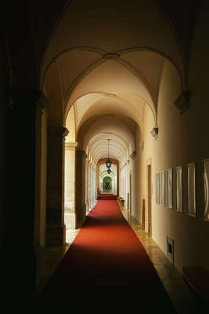Austria/ Melk, 8 march 2020 photo of corridor in Melk Monastery amazing galleryのeditorial素材
