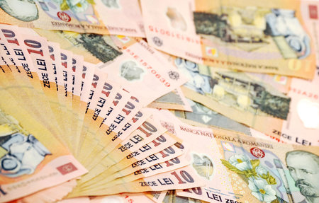 romanian banknotes background
