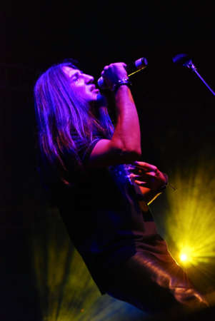 CARANSEBES - SEPTEMBER 12:  ultimul tren romanian rock band performing on stage at town festival concert, September 12.2010 in Caransebes, Romaniaのeditorial素材