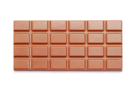 chocolate tablet on white background