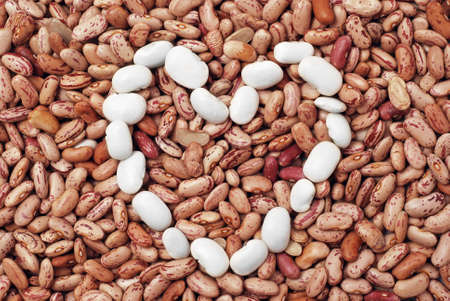 red beans texture with heartの写真素材