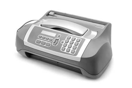 fax machine on white background