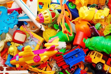 colorful toys background closeup detail