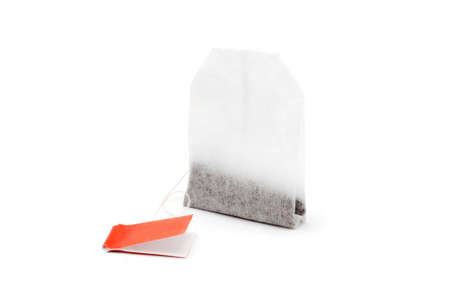 tea bag on white backgroundの写真素材