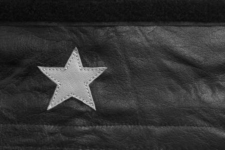 black leather texture with starの写真素材