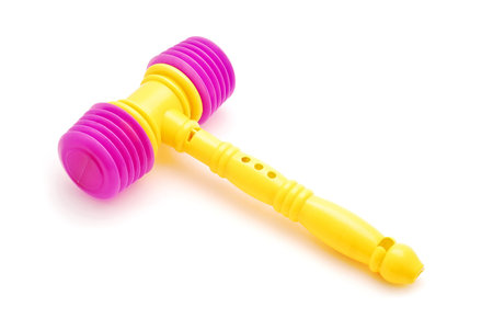 toy hammer on white background