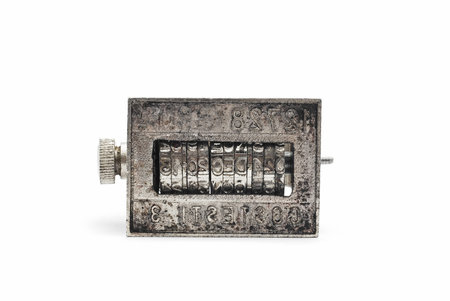old date stamper on white