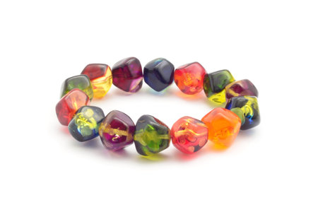 gem stone bracelet on whiteの写真素材