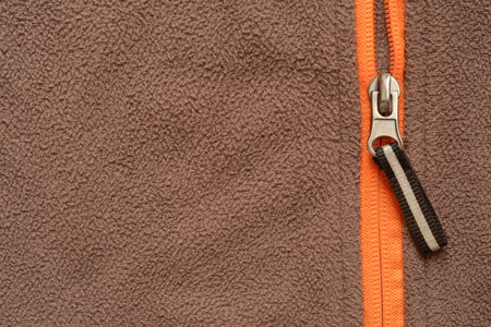softshell fleece jacket zipper detailの写真素材