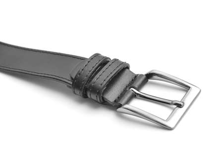 leather belt on whiteの写真素材