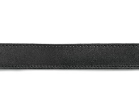 black leather belt on whiteの写真素材